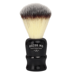 RAZOR MD Black Handle Travel Shave Brush (Synthetic Hair)