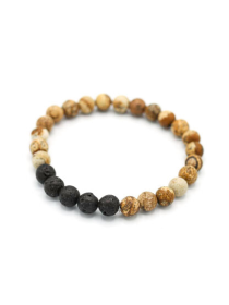 Volcanic Rock Diffuser Bracelet  Picture Jasper