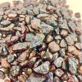 Garnet | Tumbled Chips | 5-7mm pieces | 1 lb bag | India