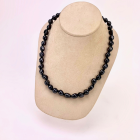 Shungite Tumbled Bead 18" Necklace | 7-10 mm Stones | Russia