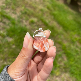 Sunstone | Extra Quality | Raw Pendant | 25-35mm | Lots of Flash!