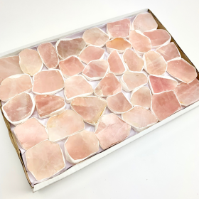 Rose Quartz | Polished Faces | 40-60mm | Flat Case | Brazil