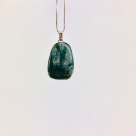 Seraphinite Freeform Tumbled Pendants w/ Silver Bail