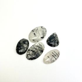 Black Tourmaline in Quartz Cabochon | 15-35mm