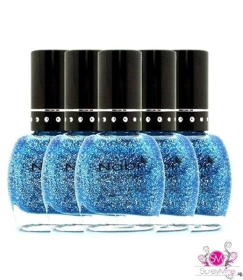 Blue Round Glitter Nabi Nail Polish