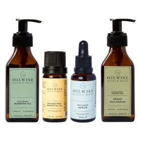 Oilwise Firming Care Kit, GCMS certified, Steam Distillation, Not Diluted, Cold Pressed Essential Oils, Skin Firming Anti-Cellulite Massage Oil, Orang