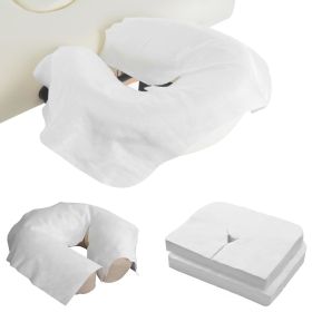 Disposable Face Cradle Covers for Massage Table 12 x 16 Inch. 100 Pack White Viscose & Polyester Massage Face Cradle Cover. Soft and Durable Massage T