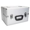 Portable Aluminum Makeup Storage Box with Keys White