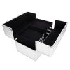 Portable Aluminum Makeup Storage Box with Keys White