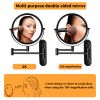 8 Inch Wall Mounted Makeup Vanity Mirror, Double Sided 1x/10x Magnifying Mirror, 360¬∞ Swivel with Extension Arm Bathroom Mirror (Black)