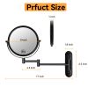 8 Inch Wall Mounted Makeup Vanity Mirror, Double Sided 1x/10x Magnifying Mirror, 360¬∞ Swivel with Extension Arm Bathroom Mirror (Black)