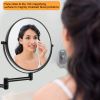 8 Inch Wall Mounted Makeup Vanity Mirror, Double Sided 1x/10x Magnifying Mirror, 360¬∞ Swivel with Extension Arm Bathroom Mirror (Black)