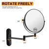 8 Inch Wall Mounted Makeup Vanity Mirror, Double Sided 1x/10x Magnifying Mirror, 360¬∞ Swivel with Extension Arm Bathroom Mirror (Black)