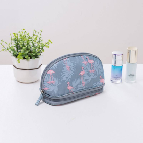 Portable Makeup Bag (Color: Blue Flamingo)