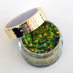 Tinsel Face Glitter (Color: Green & Gold)