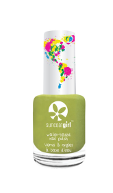 Suncoatgirl water-based peel off nail polish for kids (Color: Baby Frog (vegan, creamy lime green), size: 9ml/ea)