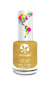 Suncoatgirl water-based peel off nail polish for kids (Color: Sunflower (vegan\, pearly sunny gold), size: 9ml/ea)