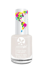 Suncoatgirl water-based peel off nail polish for kids (Color: Sparkling Snow (vegan\, pearly silvery white), size: 9ml/ea)