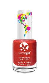 Suncoatgirl water-based peel off nail polish for kids (Color: Golden Sunlight (truly red with gold sparkles), size: 9ml/ea)