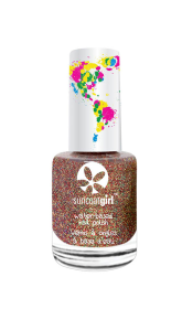 Suncoatgirl water-based peel off nail polish for kids (Color: Disco Ball (festive blend of red, gold and green glitter), size: 9ml/ea)