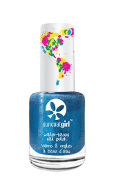 Suncoatgirl water-based peel off nail polish for kids (Color: Teal Zing (vegan, glittery blue), size: 9ml/ea)