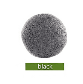 Natural Round Shap Konjac Sponge Face Cleaning Sponge (Option: black-4)