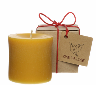 Pure Beeswax Candle (size: 3"x3")