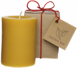 Pure Beeswax Candle (size: 3"x4")