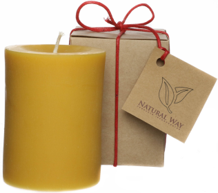 Pure Beeswax Candle (size: 3"x6")