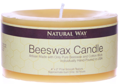 Pure Beeswax Candle (size: 4"x2")