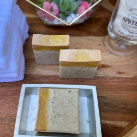 Honey Patchouli Soap (Color: Turmeric Top)