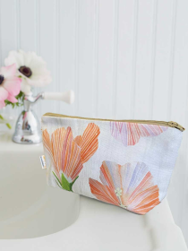 Makeup Bag (Color: Hibiscus on Snow)