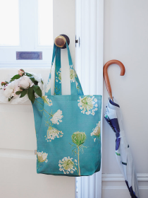 Tote Bag (Color: Queen Anne's Lace on Teal)