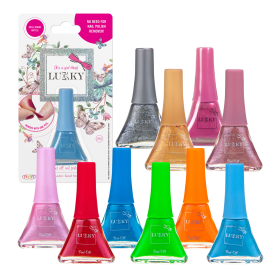 LUKKY Peel-off nail polish x 0.19 fl.oz., assortment of 12 (Color: Assortment 2, size: 0.19 fl.oz)