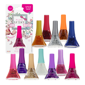 LUKKY Peel-off nail polish "Confetti" series, assortment of 12 pieces (Color: Assortment 1, size: 0.19 fl.oz)