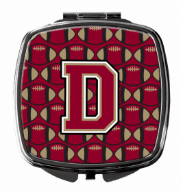 Monogram Letter Compact Mirror (Color: Football Garnet and Gold, size: 2.75 x 3)