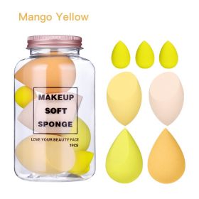 7Pcs Makeup Sponge Set Face Beauty Cosmetic Powder Puff for Foundation Cream Concealer Make Up Blender Tools Sponge –∫–æ—Å–º–µ—Ç–∏–∫–∞ (Color: Mango Yellow)