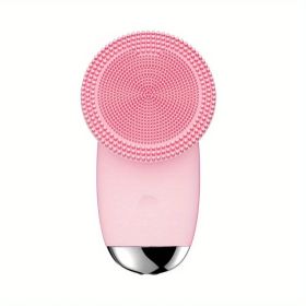 CONESN Electric Facial Cleansing Brush,Silicone Facial Cleansing Brush, Electric Silicone Face Brush, Sonic Facial Cleansing Brush For Makeup Remover (Color: pink, material: ABS+Silicone)