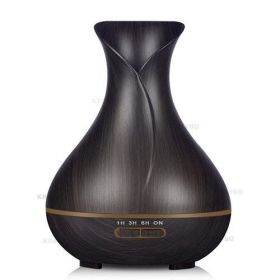 400ml Aroma Essential Oil Diffuser Ultrasonic Air (Color: Dark Wood, Plug Type: US)