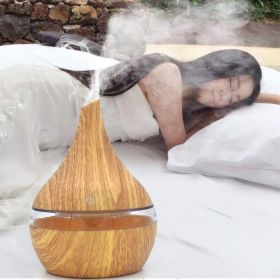 EQS - LED Essential Oil Diffuser (Color: Shallow wood grain, Product specification: USB)